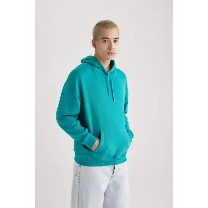 DeFacto Oversıze Kapüşonlu Sweatshirt B7849AXNS Erkek