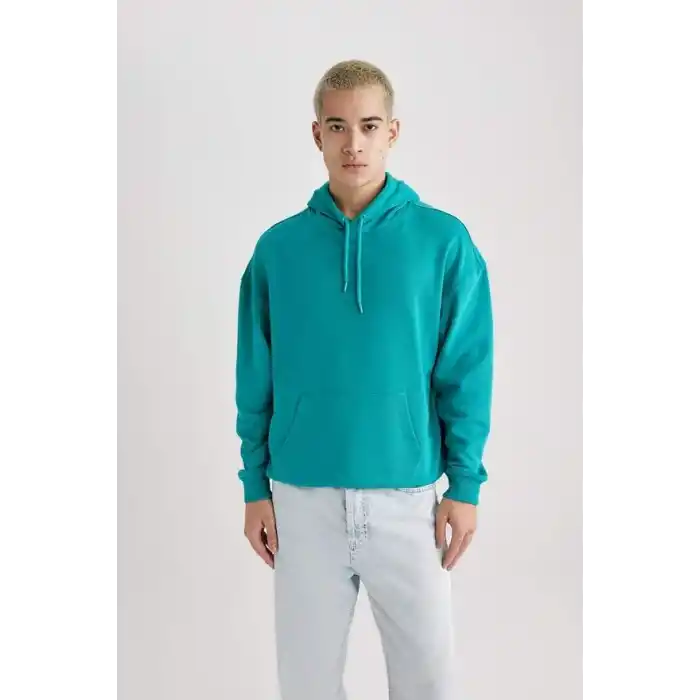 DeFacto Oversıze Kapüşonlu Sweatshirt B7849AXNS Erkek