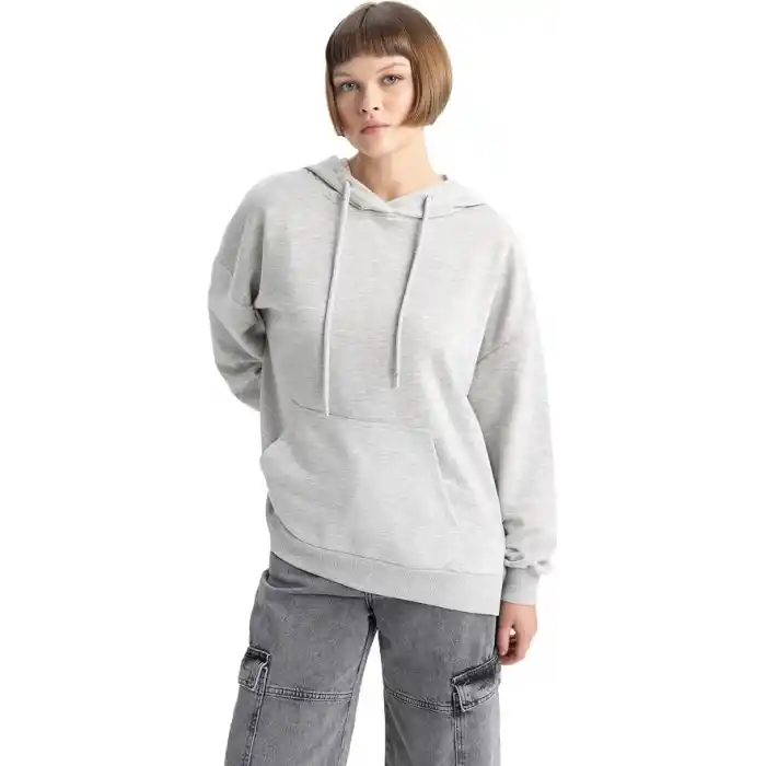 DeFacto Oversize Geniş Kalıp Kapüşonlu Sweatshirt