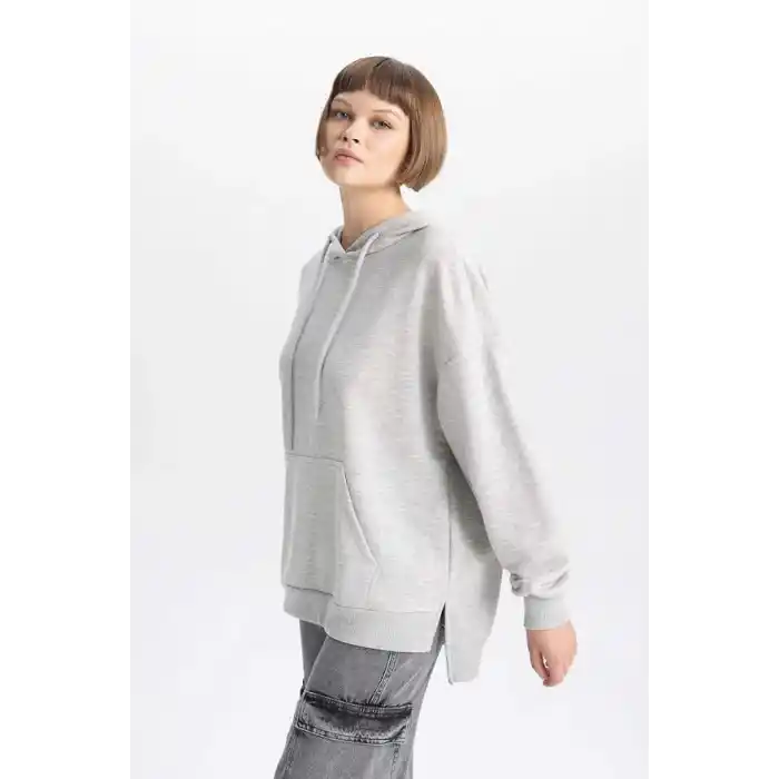 DeFacto Oversize Geniş Kalıp Kapüşonlu Sweatshirt