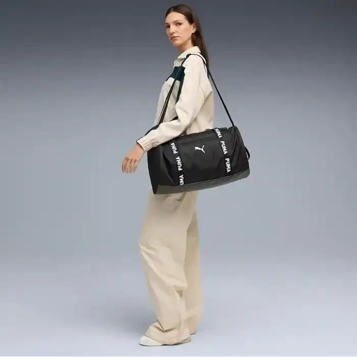 Puma AT ESS Barrel Bag Kadın Spor Çantası, PUMA Black, Tek Beden