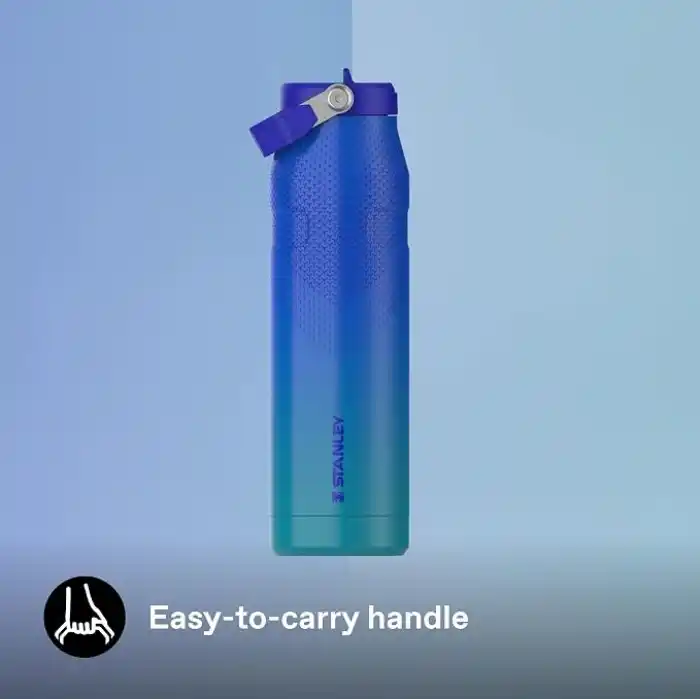 STANLEY IceFlow™ Aerolight™ Flip Straw 2.0 Pipetli Termos Su Şişesi 1.06 Litre - Pacific Hypergrip | Paslanmaz Çelik