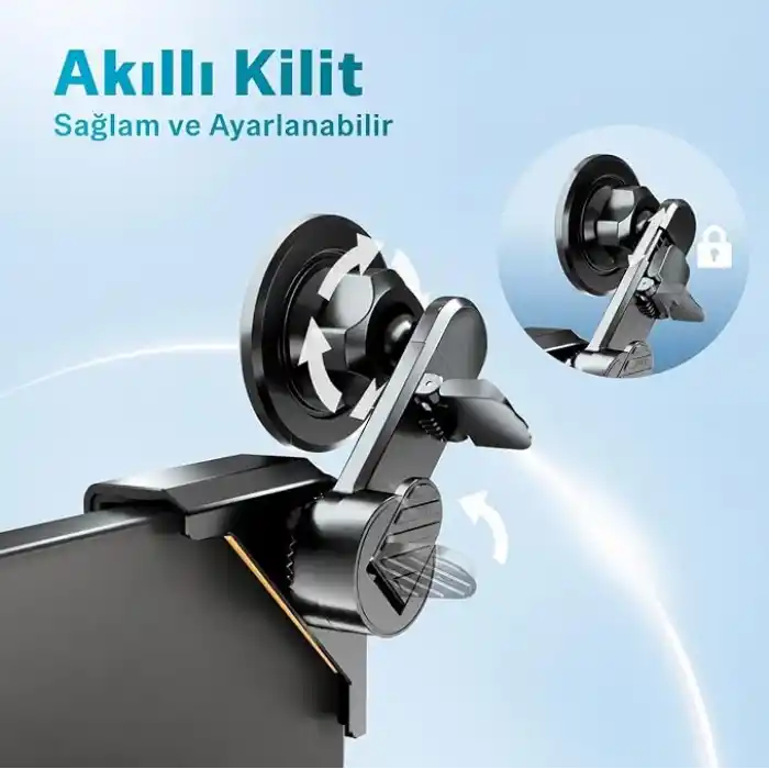 Bix TCH03 Çok Açılı Ayarlanabilir Araç Ekranı Monitör Üstü İçin Teleskopik Manyetik Telefon Tutucu