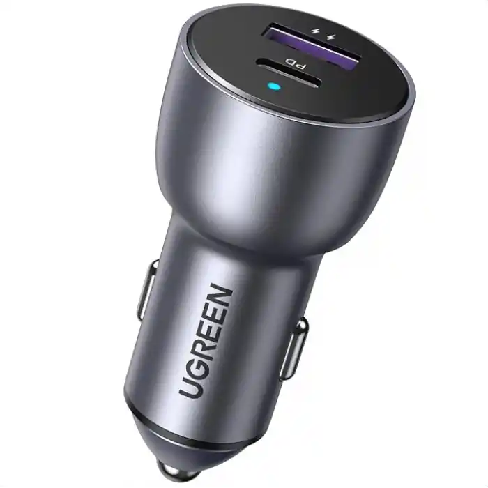 Ugreen 52.5 W Çift Port USB C-USB A PD-QC Hızlı Araç Şarj Cihazı