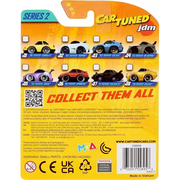 MGAE CarTuned JDM Seri 2 1985-87 Sprinter Trueno GT-Apex AE86, Siyah Kırmızı, Diecast Metal Oyuncak Araba, Koleksiyon