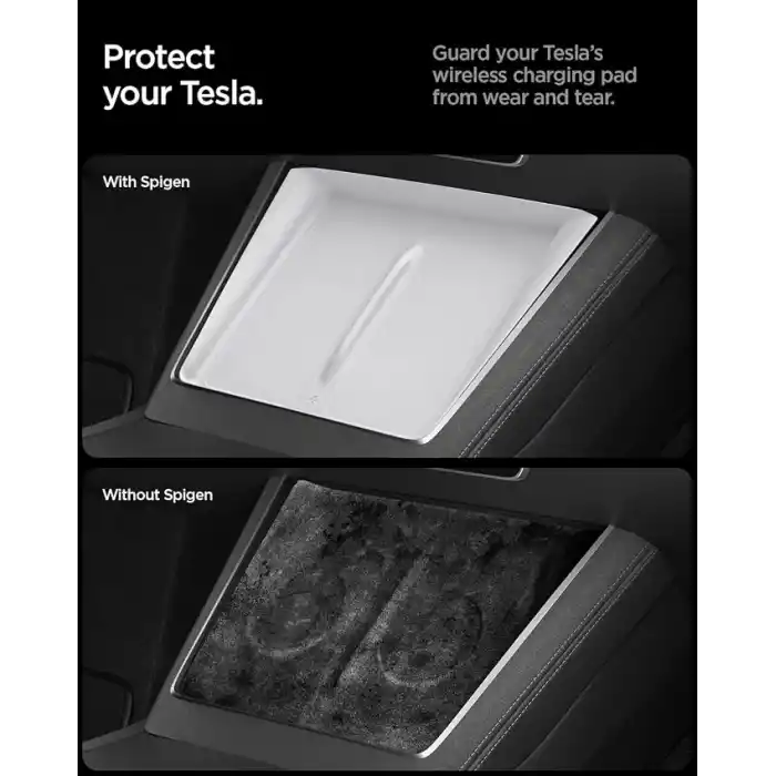 Spigen Tesla Model Y Juniper 2026-2025 Kablosuz Şarj Pedi Koruyucu Kaplama TO261JH White - ACP10032