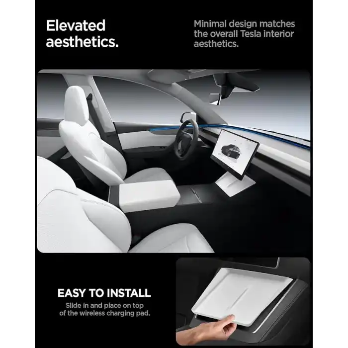 Spigen Tesla Model Y Juniper 2026-2025 Kablosuz Şarj Pedi Koruyucu Kaplama TO261JH White - ACP10032