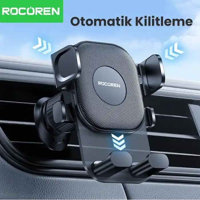 Rocoren Metal Kancalı Havalandırma Destekli Araç içi Telefon Tutucu