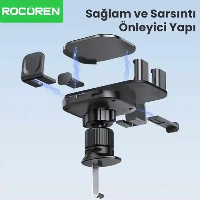 Rocoren Metal Kancalı Havalandırma Destekli Araç içi Telefon Tutucu
