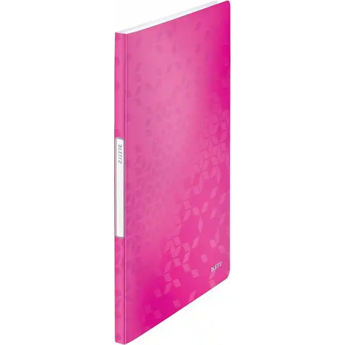 Leitz WOW A4 Sunum Dosyası, Metalik Pembe, 20 Şeffaf Poşetli, 40 A4 Sayfa Kapasiteli, 46310023