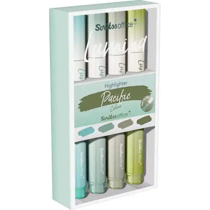 Scrikss Lumina Fosforlu Kalem Pasific, 4lü Set, Pasific