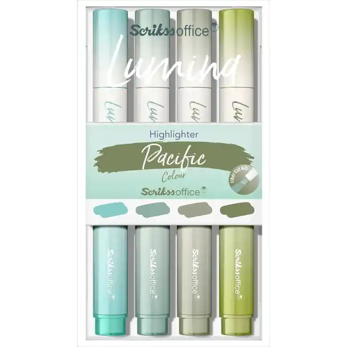 Scrikss Lumina Fosforlu Kalem Pasific, 4lü Set, Pasific