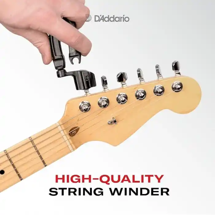 Planet Waves DAddario Accessories Pro-Winder - Gitar Teli Sargısı, Kesici, Köprü Pimi Çekici, Üstün Ergonomik Hepsi Bir Arada Alet, Germe İçin, Siyah
