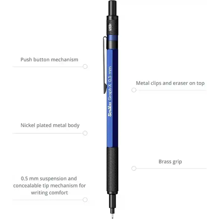 Scrikss Office Graphx Versatil Kalem 0.5 Mm Mavi