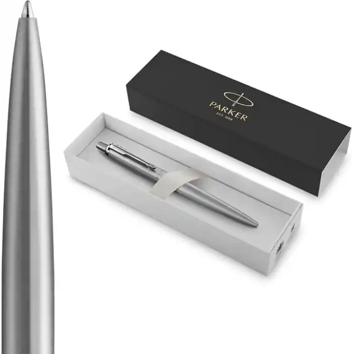 PARKER Jotter XL tükenmez kalem, tek renkli, paslanmaz çelik, orta kalem ucu, mavi mürekkep, hediye kutusu