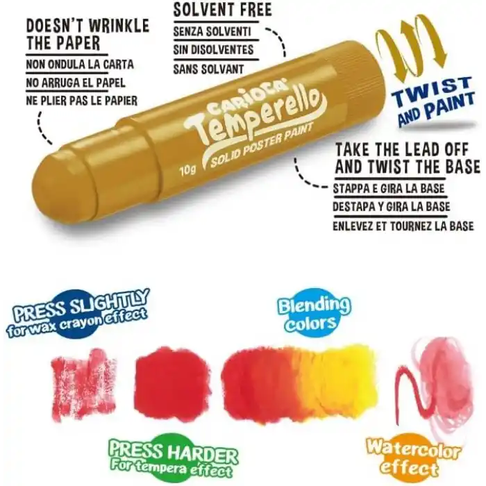 Carioca Temperello Stick Poster Boyama Kalemi Metalik 6Li