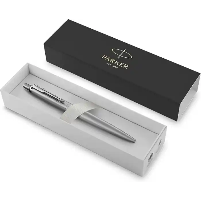 PARKER Jotter XL tükenmez kalem, tek renkli, paslanmaz çelik, orta kalem ucu, mavi mürekkep, hediye kutusu