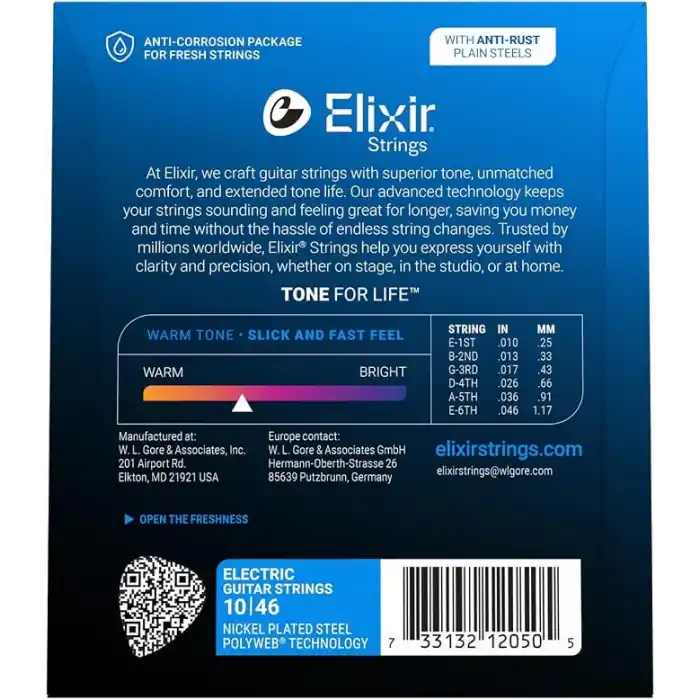 Elixir 10-46 Polyweb Light Elektro Gitar Teli 12050