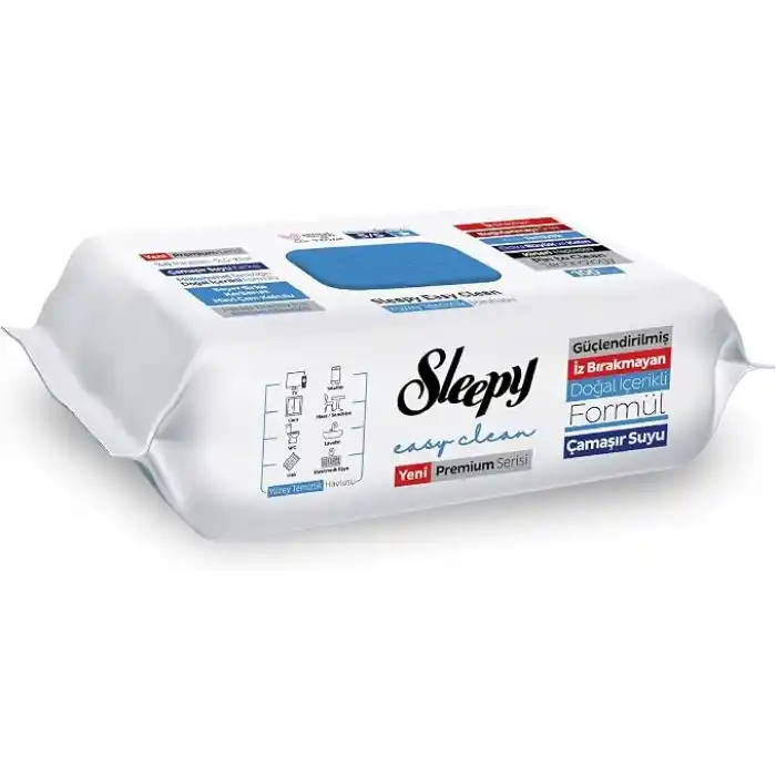 Sleepy Easy Clean Premium Çamaşır Suyu Katkılı Yüzey Temizlik Havlusu Mendili 100 Yaprak