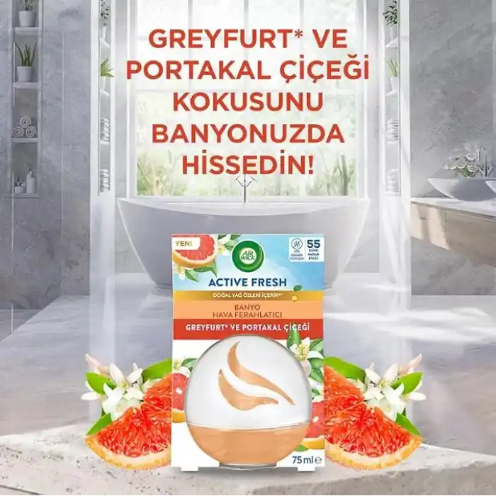 Airwick Decosphere Hava Tazeleyeci Greyfurt ve Portakal Çiçeği 75 Ml