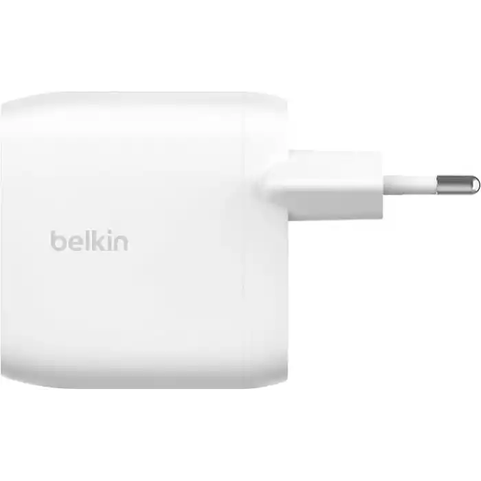 Belkin Boost Charge Çift USB-C Fişi, PPSli, iPhone 16 ve Diğerleri, iPad, Samsung Galaxy, Google Pixel, MacBook için 60W Şarj Cihazı, USB-Cden Lightning Kablosu ve USB-C Uyumlu, Beyaz