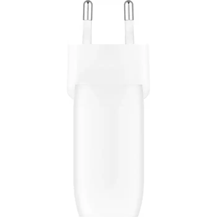Belkin Boost Charge Çift USB-C Fişi, PPSli, iPhone 16 ve Diğerleri, iPad, Samsung Galaxy, Google Pixel, MacBook için 60W Şarj Cihazı, USB-Cden Lightning Kablosu ve USB-C Uyumlu, Beyaz