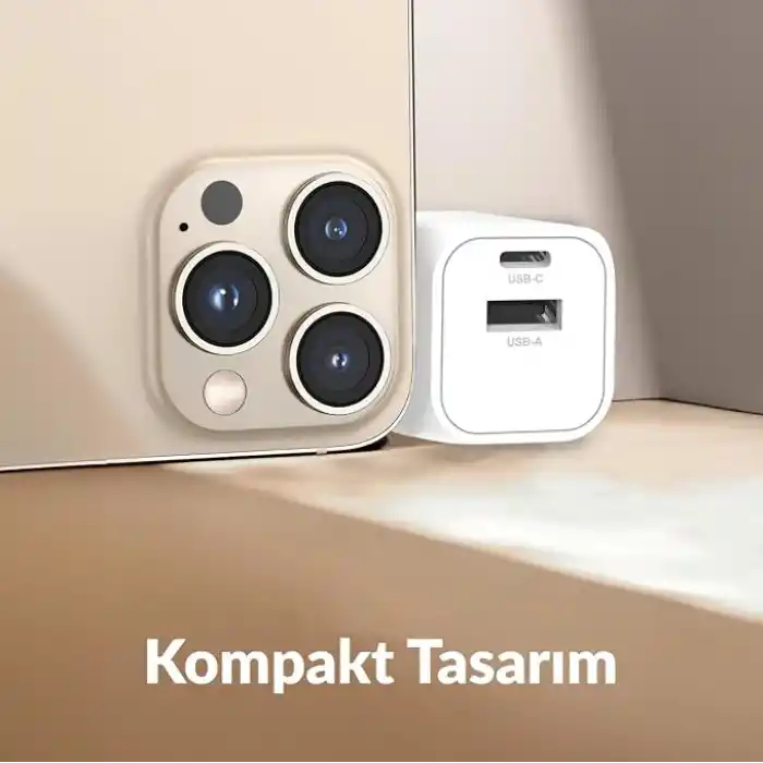 Juo 20w Gan Usb-c Usb-a Şarj Aleti Iphone & Ipad & Android Uyumlu Pd Qc4.0 Type-c Hızlı Şarj Cihazı