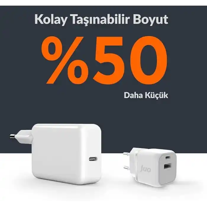 Juo 20w Gan Usb-c Usb-a Şarj Aleti Iphone & Ipad & Android Uyumlu Pd Qc4.0 Type-c Hızlı Şarj Cihazı