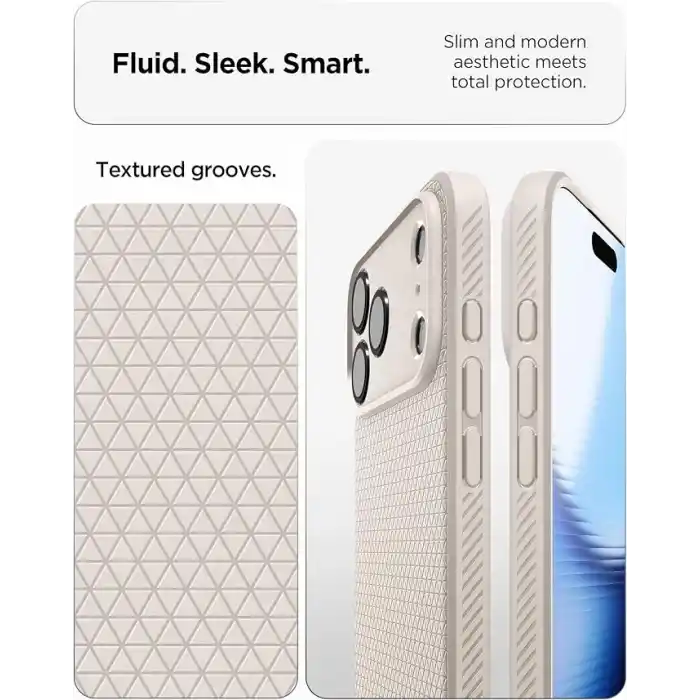 Spigen iPhone 18 Pro / 17 Pro ile Uyumlu Kılıf Liquid Air Natural Titanium - ACS09945