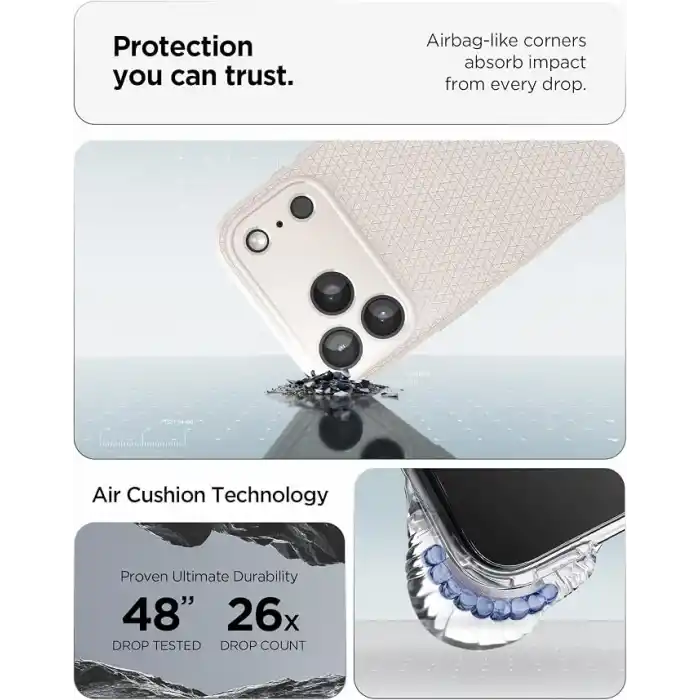 Spigen iPhone 18 Pro / 17 Pro ile Uyumlu Kılıf Liquid Air Natural Titanium - ACS09945