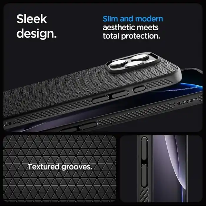 Spigen iPhone 16 Pro Max ile Uyumlu Kılıf Liquid Air Matte Black - ACS07988