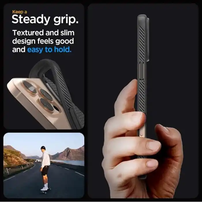 Spigen iPhone 16 Pro Max ile Uyumlu Kılıf Liquid Air Matte Black - ACS07988