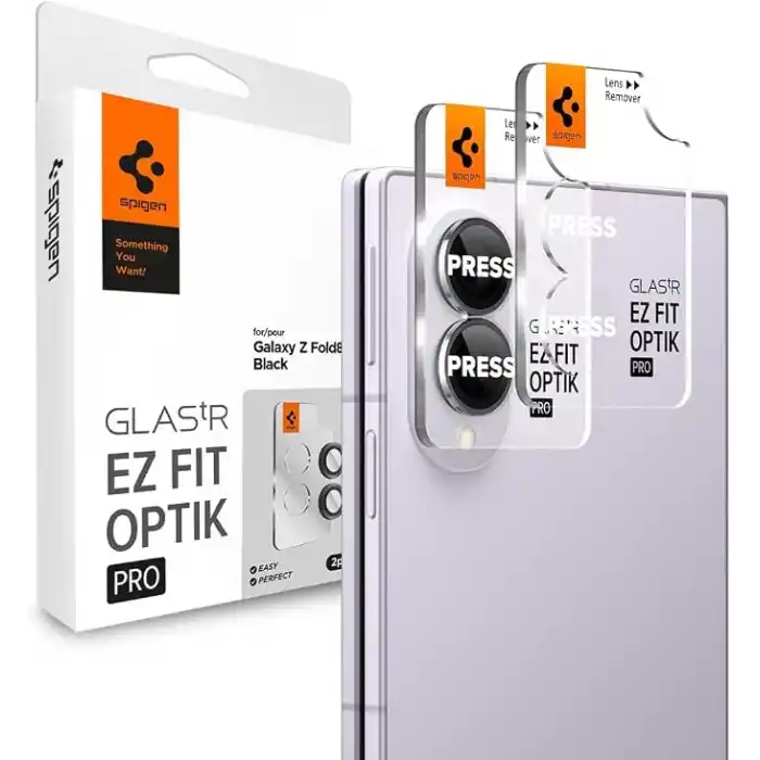 Spigen Galaxy Z Fold 8 ile Uyumlu Kamera Lens Koruyucu Cam Kolay Kurulum Glas.tR EZ Fit Optik Pro (2 Adet) Black - AGL11761