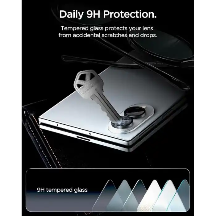 Spigen Galaxy Z Fold 8 ile Uyumlu Kamera Lens Koruyucu Cam Kolay Kurulum Glas.tR EZ Fit Optik Pro (2 Adet) Black - AGL11761