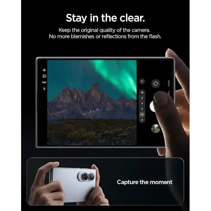 Spigen Galaxy Z Fold 8 ile Uyumlu Kamera Lens Koruyucu Cam Kolay Kurulum Glas.tR EZ Fit Optik Pro (2 Adet) Black - AGL11761