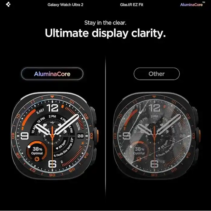 Spigen Galaxy Watch Ultra 2 (47mm) ile Uyumlu Ekran Koruyucu Cam Kolay Kurulum Glas.tR EZ Fit (2 Adet) - AGL11758
