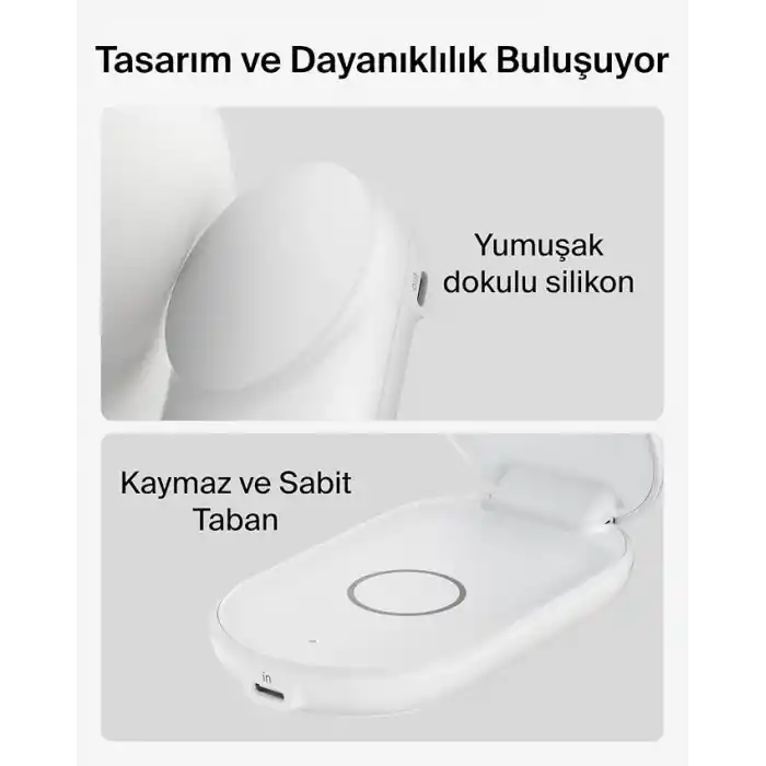 Belkin UltraCharge MagSafe Uyumlu 2’si 1 Arada Qi2 25W Kablosuz Şarj İstasyonu, iPhone 16, AirPods, Pixelsnap, Dönüştürülebilir Masaüstü Standı, USB-C Portlu, 45W Adaptör, Beyaz