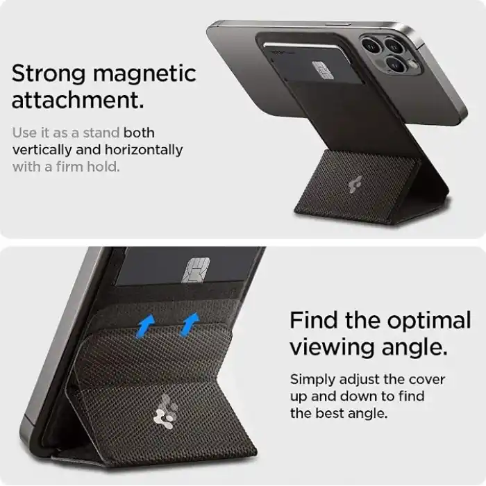 Spigen MagSafe Destekli Cüzdan Smart Fold Mag Fit Gunmetal - AMP02766