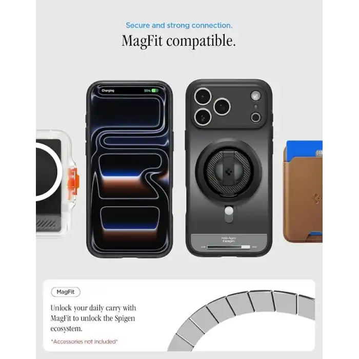 Spigen iPhone 18 Pro / 17 Pro ile Uyumlu MagSafe Kılıf Ultra Hybrid Mag Fit Classic Black - ACS10076