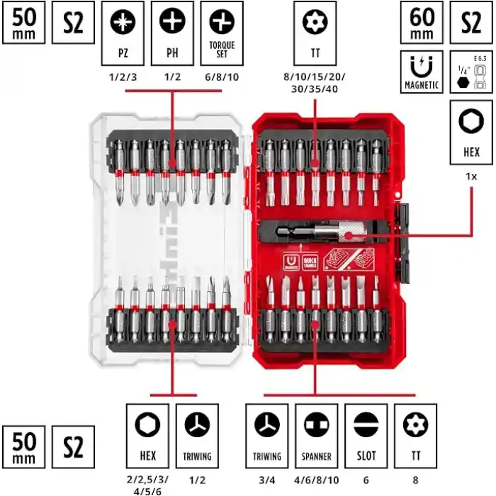 Einhell Orijinal M-CASE 33 Parça Bit Ucu Seti 49118903