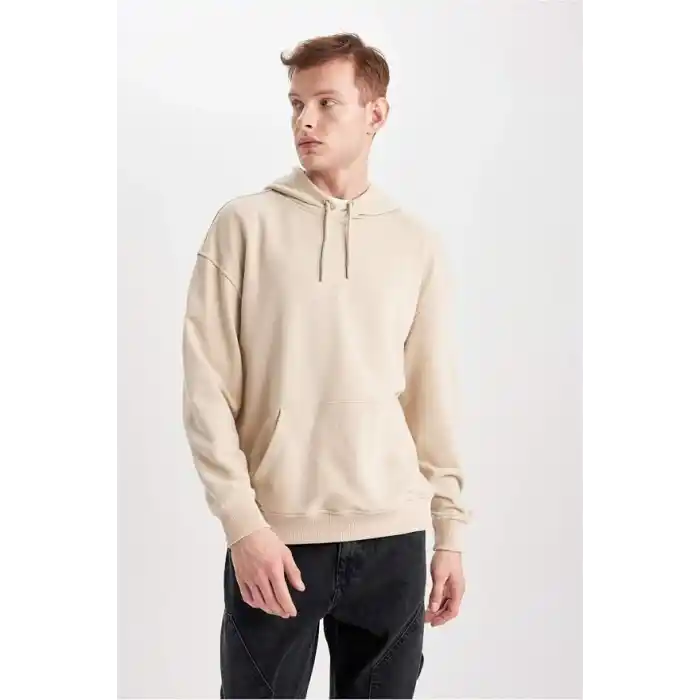 DeFacto Oversıze Kapüşonlu Sweatshirt B7849AXNS Erkek