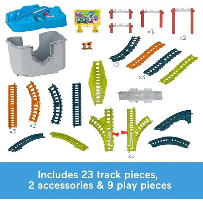 Mattel Thomas & Friends Oyuncak Tren Paleti Seti, Connect & Build Kovası, Kalıp Döküm ve Motorlu Trenler için 48 Parça Genişletme Paketi, Yaş 3+ Yıl, HNP81