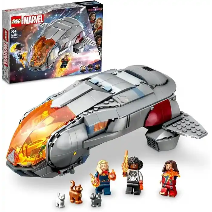 LEGO Marvel Hoopty 76232-8 Yaş ve Üzeri Kız ve Erkek Çocuklar için Süper Kahraman Hediyesi Fikri, Uzay Gemisi ve 3 Minifigür İçeren Eğlenceli Dekoratif Yaratıcı Oyuncak Yapım Seti (420 Parça)