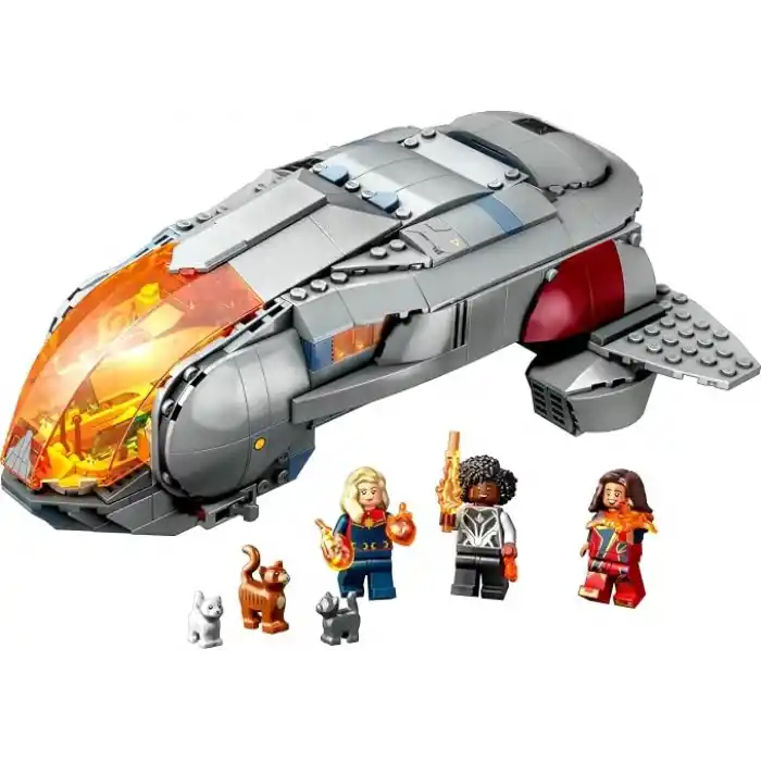 LEGO Marvel Hoopty 76232-8 Yaş ve Üzeri Kız ve Erkek Çocuklar için Süper Kahraman Hediyesi Fikri, Uzay Gemisi ve 3 Minifigür İçeren Eğlenceli Dekoratif Yaratıcı Oyuncak Yapım Seti (420 Parça)