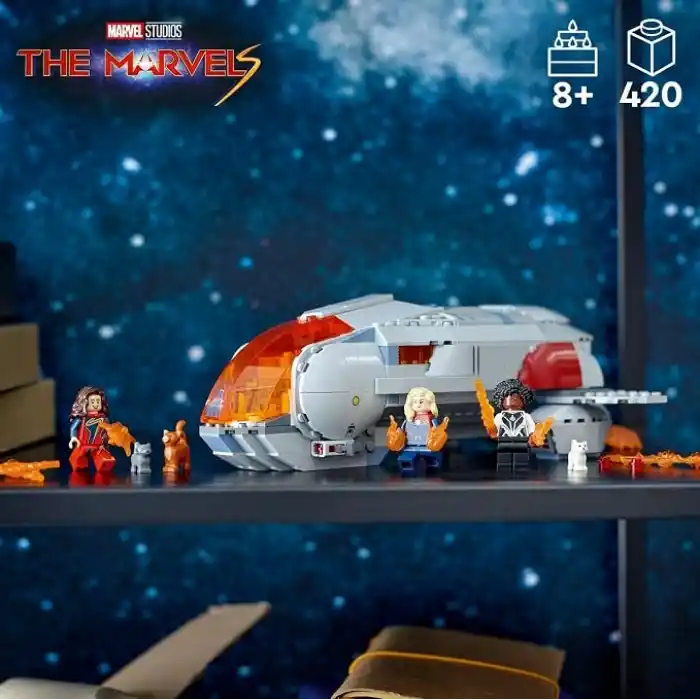 LEGO Marvel Hoopty 76232-8 Yaş ve Üzeri Kız ve Erkek Çocuklar için Süper Kahraman Hediyesi Fikri, Uzay Gemisi ve 3 Minifigür İçeren Eğlenceli Dekoratif Yaratıcı Oyuncak Yapım Seti (420 Parça)