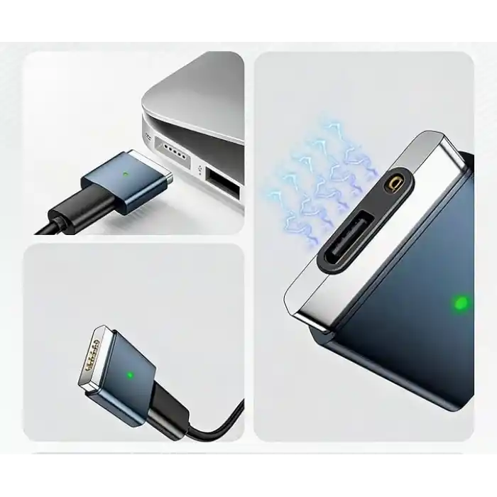 LivX Type-C to MagSafe 2 İle Uyumlu Dönüştürücü | 100W Hızlı Şarj Destekli | MacBook İle Uyumlu Çevirici Gri SF-2