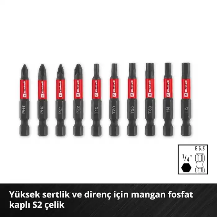 Einhell Orijinal 10 Parça Darbeli Bit Ucu Set 49118633