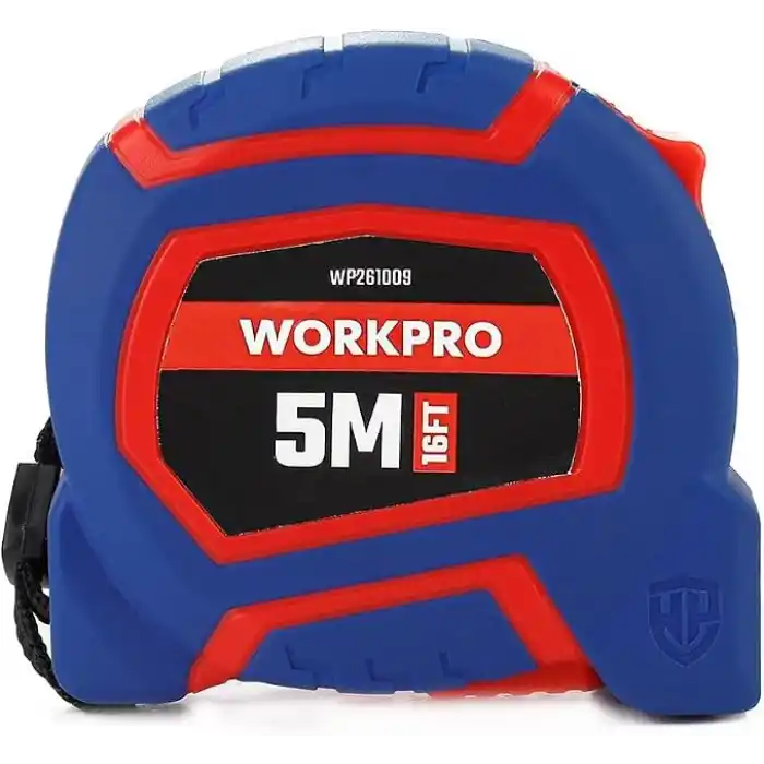 WORKPRO WP261009 5Mx19mm/16Ft. Naylon Kaplama Sarı Çelik Şerit Metre