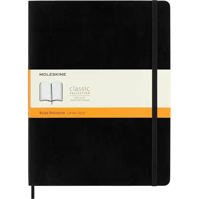Moleskine Çizgili Siyah Defter XL Boy Yumuşak Kapak
