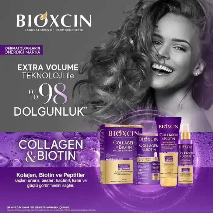 Bioxcin Collagen & Biotin Hacim Şampuanı | 3 x 300 ml | İnce Telli ve Hacimsiz Saçlar İçin | Hidrolize Kolajen + Biotin + BioComplex B11